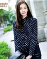 2013韩版复古女装波点衬衣打底长袖衬衣衬衫